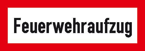 Brandschutzschild mit Text