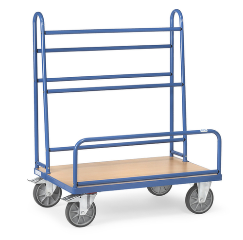 Plattenwagen mit Anlegerahmen zur einseitigen Nutzung