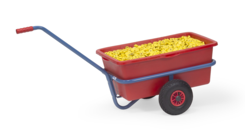 fetra Handwagen mit herausnehmbarer Kunststuffmulde, Traglast 200 kg, Ladefläche 700 x 700 mm