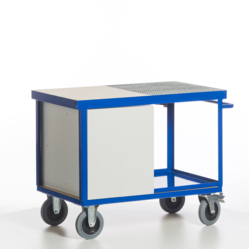 Rollcart Umwelt-Werkstattwagen mit öldichter Wanne und Gitterrost, Traglast 600 kg, Ladefläche 1150 x 700 mm