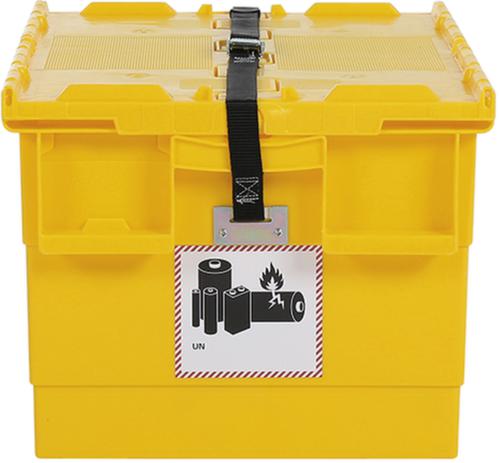 Lithium-Ionen Lagerbehälter mit Brandschutz-Füllmaterial, Inhalt 55 l
