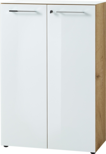 Aktenschrank GW-MONTERIA mit Oberboden mit Sicherheitsglasauflage