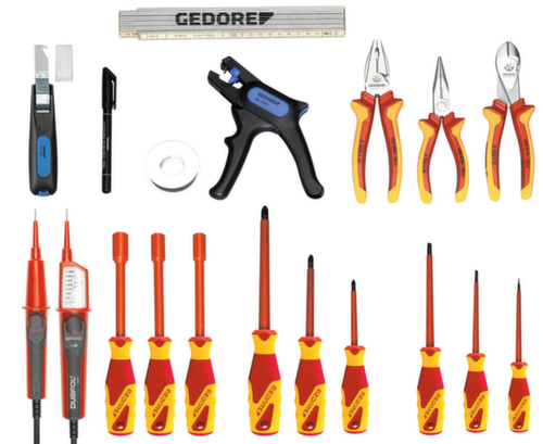 GEDORE 1091 Elektro-Werkzeugkoffer 18-teilig