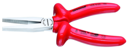 GEDORE VDE 8120-160 VDE-Flachzange mit Tauchisolierung 160 mm