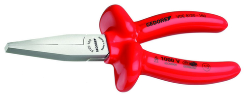 GEDORE VDE 8120-160 VDE-Flachzange mit Tauchisolierung 160 mm