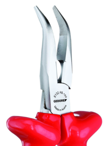 GEDORE VDE 8132 AB-160 VDE-Flachrundzange mit Tauchisolierung 160 mm