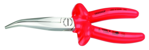 GEDORE VDE 8132 AB-200 VDE-Flachrundzange mit Tauchisolierung 200 mm