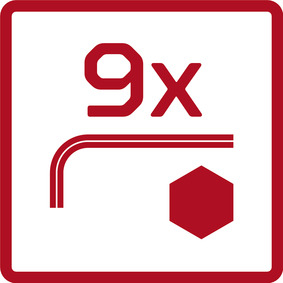 GEDORE R36601009 Winkelschraubendr.Satz 6kt 1.5-10mm 9tlg mit Farbcodierung