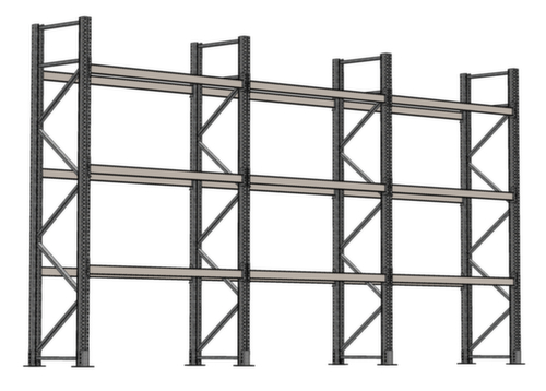 SCHULTE Palettenregal für 24 Paletten, 5965 mm breit, 4 Lagerebenen