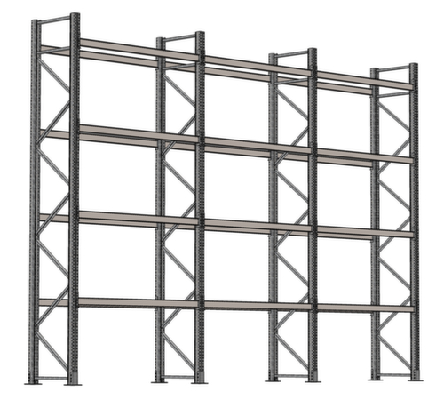 SCHULTE Palettenregal für 45 Paletten, 8590 mm breit, 5 Lagerebenen