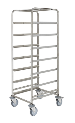 Kongamek Kommissionierwagen mit offenen Rahmen für Kunststoffkästen, Traglast 150 kg, 7 Etagen