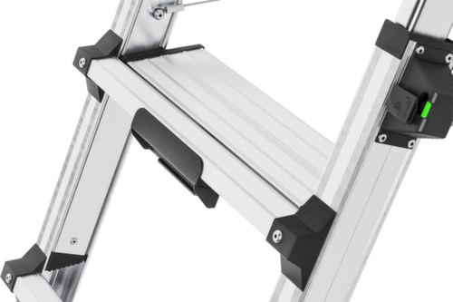 Hailo Teleskop-Stufen-Doppelleiter TopLine D100, 2 x 4 / 2 x 5 / 2 x 6 rutschsicher profilierte Sprossen und Stufen