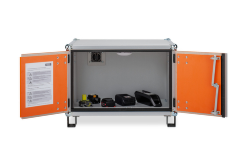Cemo Explosionsgeschützter Lithium-Ionen-Lagerschrank lockEX 8/5 unterfahrbar, Höhe x Breite x Tiefe 520 x 800 x 660 mm