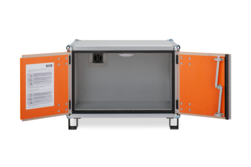 Cemo Explosionsgeschützter Lithium-Ionen-Lagerschrank lockEX 8/5 unterfahrbar, Höhe x Breite x Tiefe 520 x 800 x 660 mm
