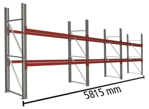 META Palettenregal MULTIPAL für 18 Paletten, 5815 mm breit, 2 Lagerebenen