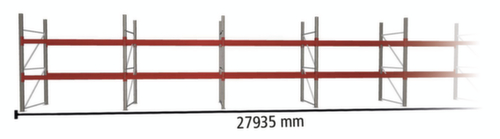 META Palettenregal MULTIPAL für 90 Paletten, 27935 mm breit, 2 Lagerebenen
