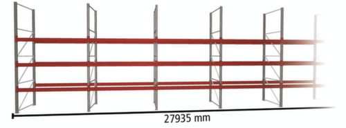 META Palettenregal MULTIPAL für 120 Paletten, 27935 mm breit, 4 Lagerebenen