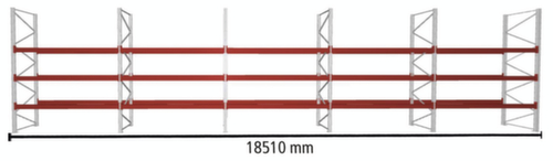 META Palettenregal MULTIPAL für 80 Paletten, 18510 mm breit, 4 Lagerebenen