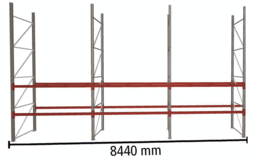 META Palettenregal MULTIPAL für 18 Paletten, 8440 mm breit, 3 Lagerebenen