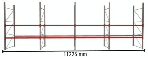 META Palettenregal MULTIPAL für 36 Paletten, 11225 mm breit, 3 Lagerebenen