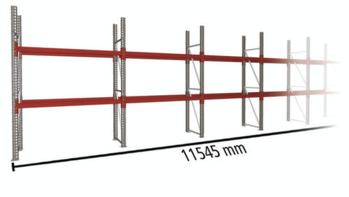 META Palettenregal MULTIPAL für 18 Paletten, 11545 mm breit, 3 Lagerebenen
