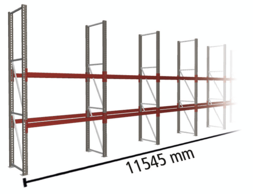 META Palettenregal MULTIPAL für 18 Paletten, 11545 mm breit, 3 Lagerebenen