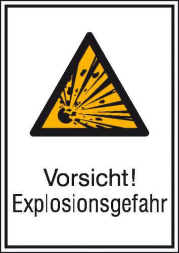 Warnkombischild "Vorsicht! Explosionsgefahr", Aufkleber