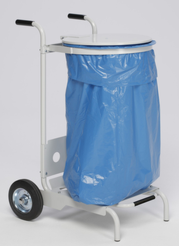 VAR Fahrbarer Müllsackständer mit Fußpedal, für 120-Liter-Säcke, RAL7035 Lichtgrau, Deckel RAL7035 Lichtgrau
