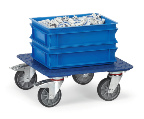 fetra Transportroller mit Riffelblech, Traglast 400 kg, TPE-Bereifung