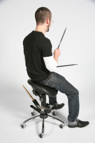 meychair Sattelsitzhocker Assistent Futura AF4, Sitz schwarz, Rollen