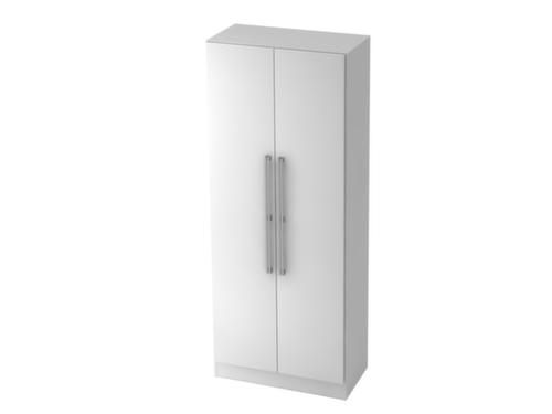 Büro-Flügeltürenschrank Up and Down, 5 Ordnerhöhen, weiß/weiß