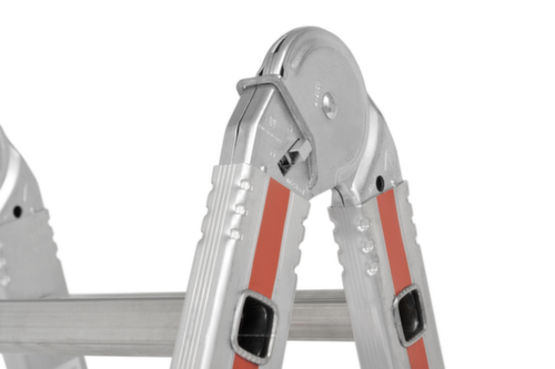 Hymer vierteilige Mehrzweck-Klappleiter SC 40, 4 x 4 profilierte Sprossen