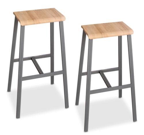 Barhocker-Set Industrial, Sitz natur, Filzgleiter
