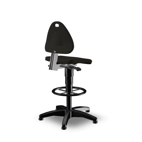 bimos Arbeitsdrehstuhl Isitec 3, Sitz PU-Schaum schwarz, mit Gleitern