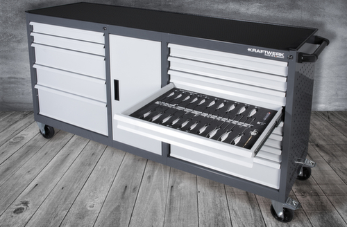 KRAFTWERK® Extra breiter Werkstattwagen BASIC LINE XXL BT1800 inklusive Werkzeug, 13 Schublade(n)