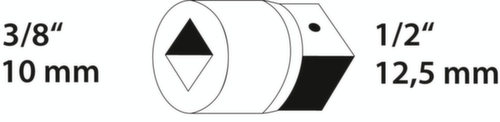 GEDORE 3019 Vergrößerungsstück 3/8" auf 1/2"