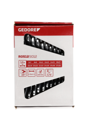 GEDORE R05125012 Doppelmaulschlüssel Satz kurz SW6-32 mm 12-teilig