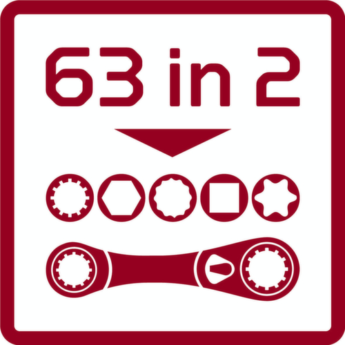 GEDORE R07501002 Doppelringratschenschlüssel-Satz 63 diverse Schlüsselweiten 2-teilig