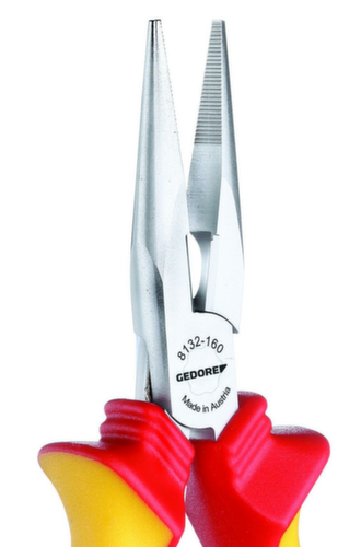 GEDORE VDE 8132-160 H VDE-Flachrundzange mit Hüllenisolierung 160 mm