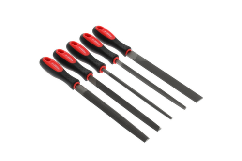 GEDORE R93000005 Feilensatz 3-kant + 4-kant + Flach + Rund + Halb 5-teilig