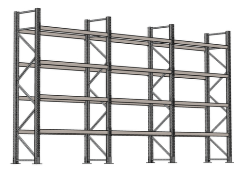 SCHULTE Palettenregal für 45 Paletten, 8590 mm breit, 5 Lagerebenen