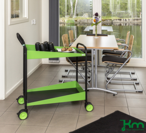 Kongamek Tischwagen Konga Design mit 2 Schiebebügeln 690x435 mm, Traglast 150 kg, 2 Etagen