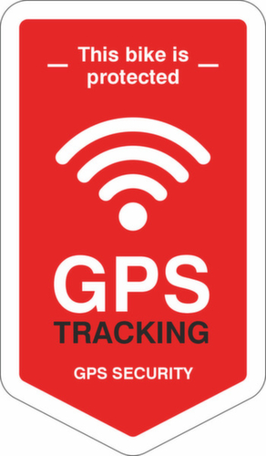 Hinweis-Kombischild SafetyMarking®, ""This bike is protected / GPS TRACKING / GPS SECURITY""