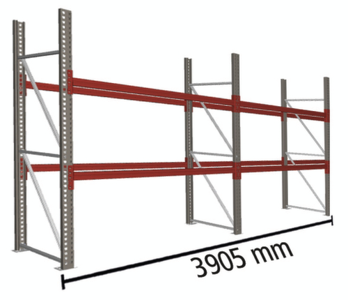 META Palettenregal MULTIPAL für 12 Paletten, 3905 mm breit, 3 Lagerebenen
