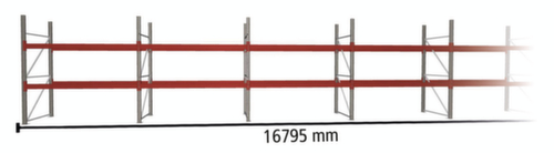 META Palettenregal MULTIPAL für 54 Paletten, 16795 mm breit, 3 Lagerebenen