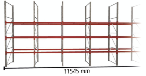 META Palettenregal MULTIPAL für 48 Paletten, 11545 mm breit, 4 Lagerebenen