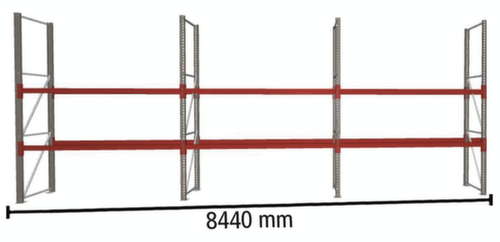 META Palettenregal MULTIPAL für 18 Paletten, 8440 mm breit, 3 Lagerebenen