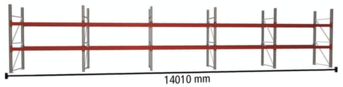 META Palettenregal MULTIPAL für 30 Paletten, 14010 mm breit, 3 Lagerebenen