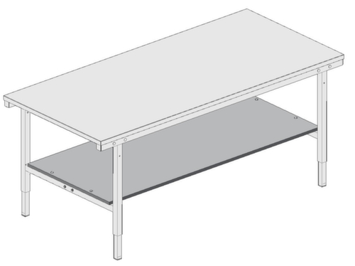 Rocholz Zwischenboden 2000, Breite x Tiefe 1720 x 770 mm Technische Zeichnung 1 L