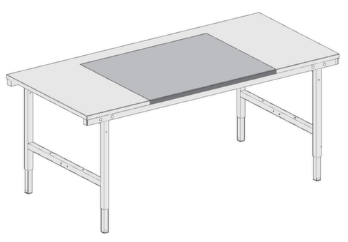 Rocholz Edelstahlauflage für Packtisch, Breite x Tiefe 1000 x 800 mm Technische Zeichnung 1 L